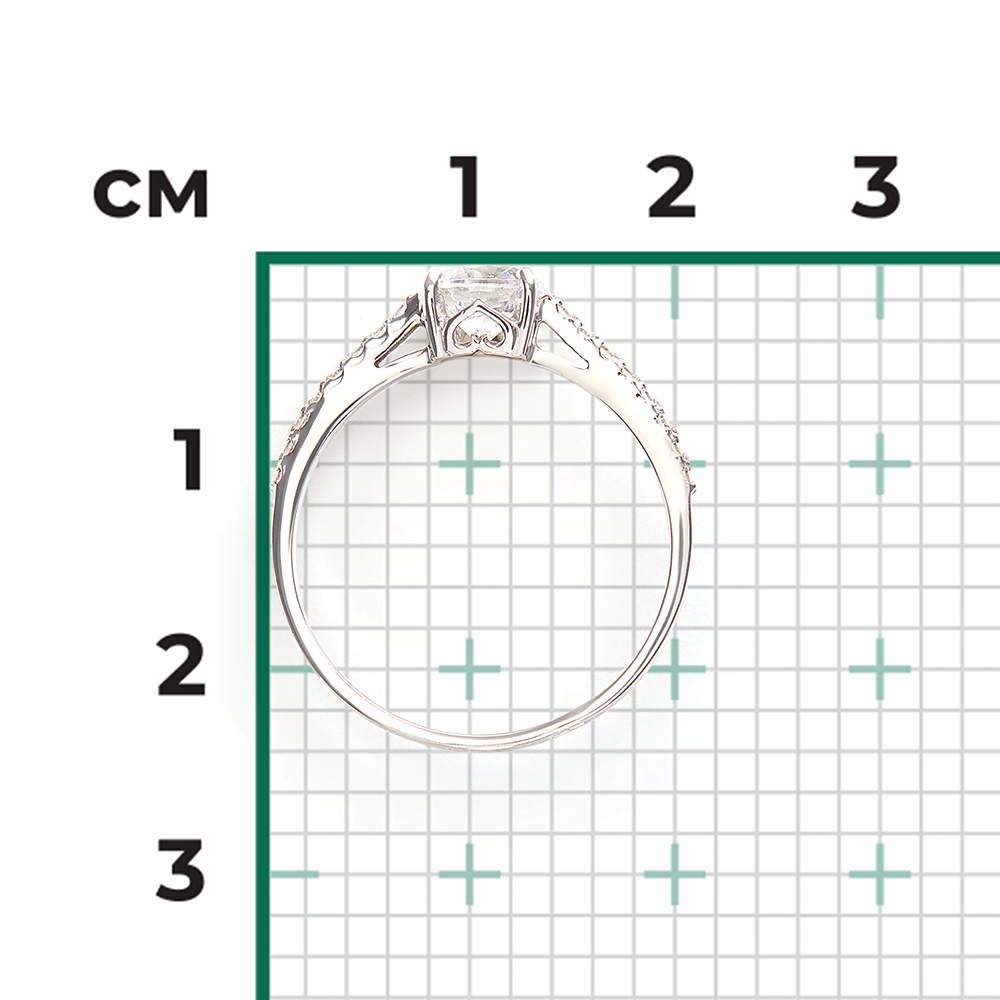 Помолвочное кольцо из белого золота с фианитами 01-4295-00-501-1120-38