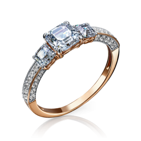 Кольцо из красного золота с фианитами 01-4296-00-501-1110-38