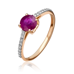 Кольцо из красного золота с рубином и бриллиантами 01-1343-00-107-1110-30