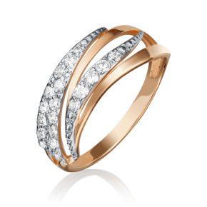 Кольцо из красного золота с бриллиантами