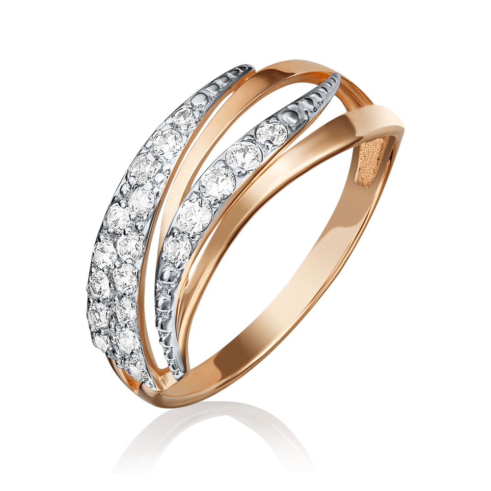 Кольцо из красного золота с бриллиантами 01-3892-00-101-1110-30