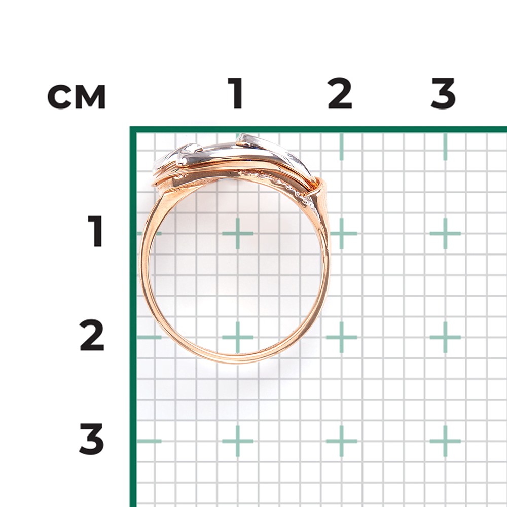 Кольцо из красного золота с сапфирами и бриллиантами 01-5156-00-105-1110-30