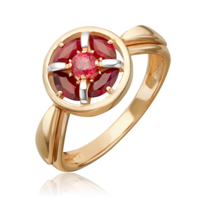 Кольцо из красного золота с рубинами 01-5885-00-104-1110