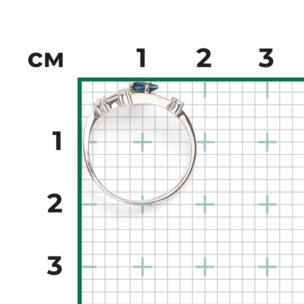 Кольцо из белого золота с сапфиром и бриллиантами 01-0711-00-105-1120-30