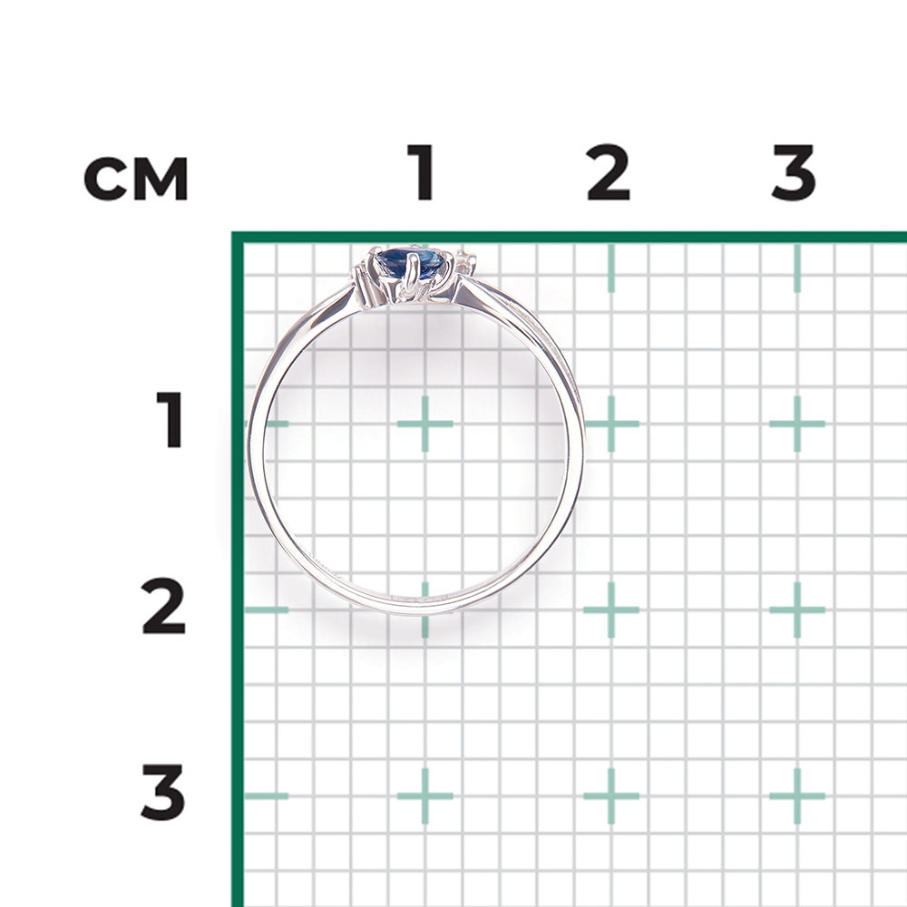 Кольцо из белого золота с сапфиром и бриллиантами 01-0715-00-105-1120-30