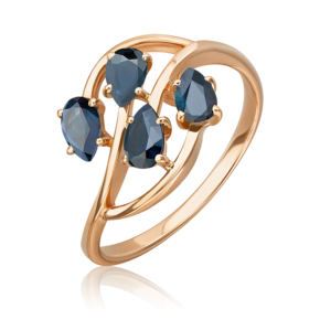 Кольцо из красного золота с сапфирами 01-0716-00-102-1110-30