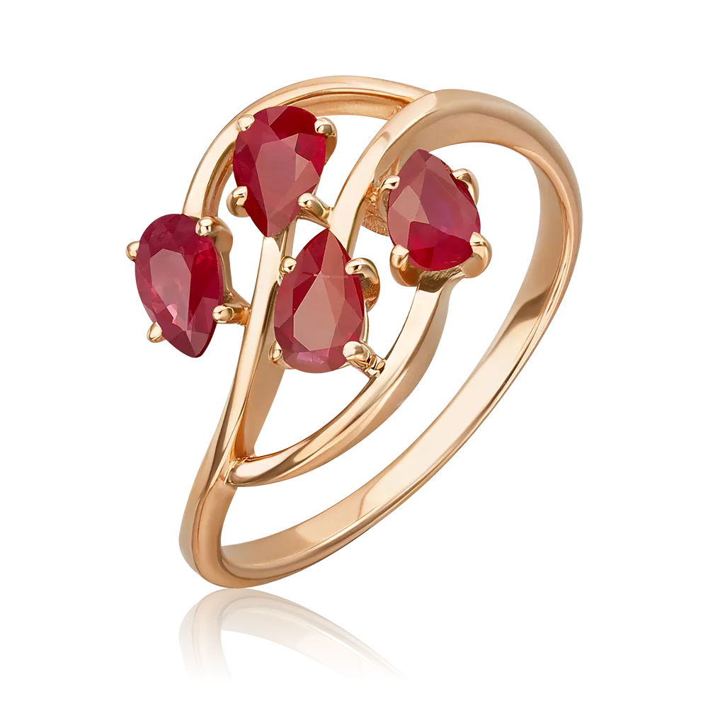 Кольцо из красного золота с рубинами 01-0716-00-104-1110-30