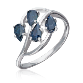 Кольцо из белого золота с сапфирами 01-0717-00-102-1120-30