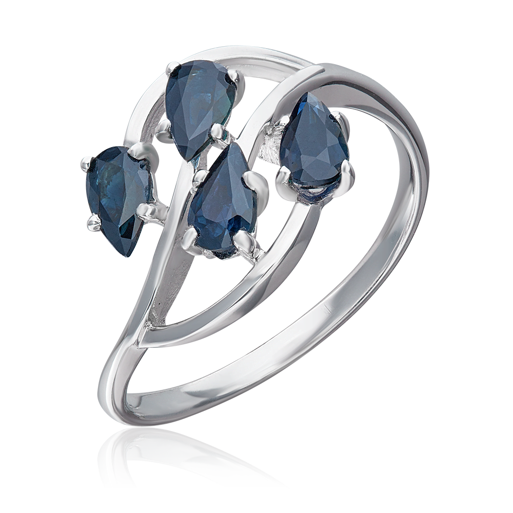 Кольцо из белого золота с сапфирами 01-0717-00-102-1120-30
