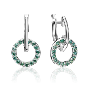 Серьги с английским замком из серебра с фианитами 02-4485-00-404-0200