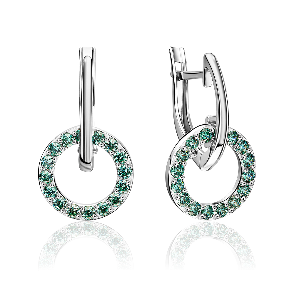 Серьги с английским замком из серебра с фианитами 02-4485-00-404-0200