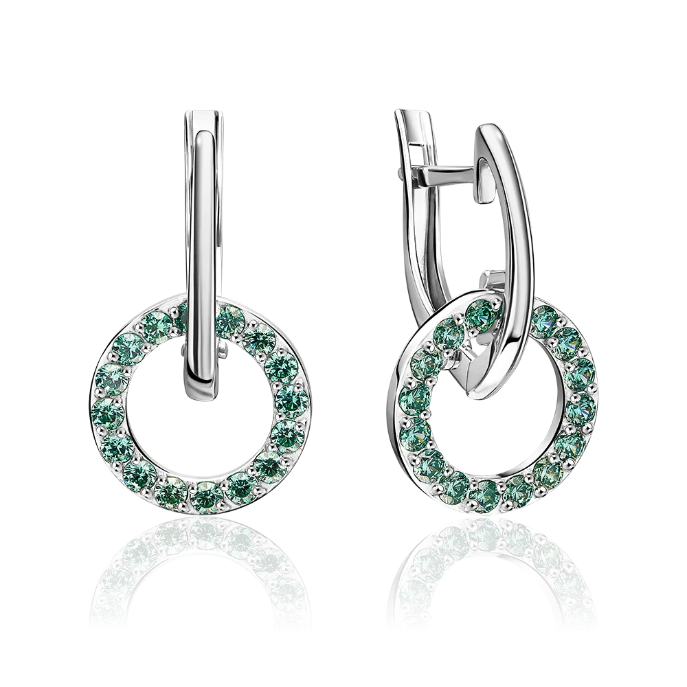 Серьги с английским замком из серебра с фианитами 02-4485-00-404-0200