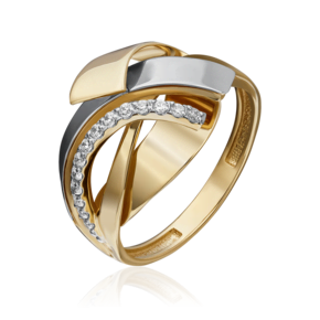 Кольцо из комбинированного золота с фианитами 01-5236-00-401-1121-64