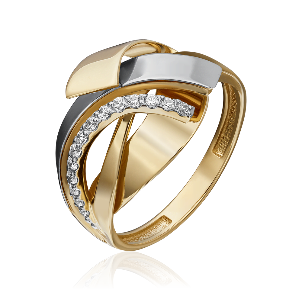 Кольцо из комбинированного золота с фианитами 01-5236-00-401-1121-64