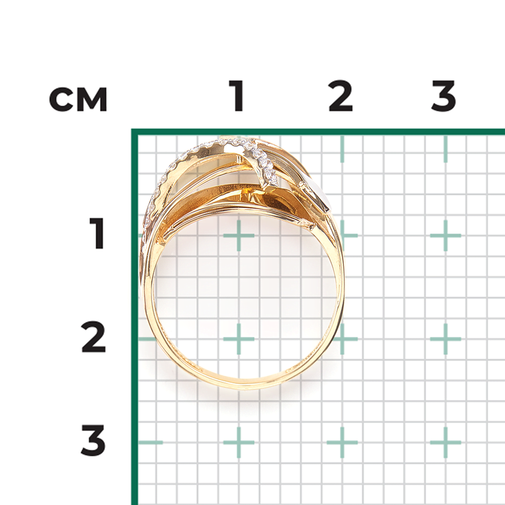 Кольцо из комбинированного золота с фианитами 01-5236-00-401-1121-64