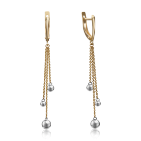 Серьги с английским замком из комбинированного золота 02-4302-00-000-1121-01