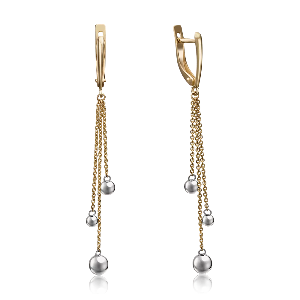 Серьги с английским замком из комбинированного золота 02-4302-00-000-1121-01