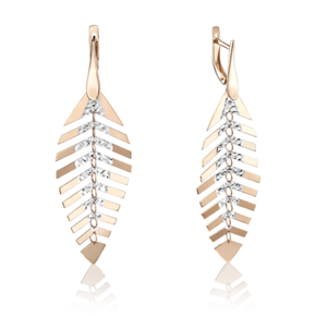 Серьги с английским замком из красного золота 02-3662-00-000-1110-48