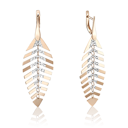Серьги с английским замком из красного золота 02-3662-00-000-1110-48