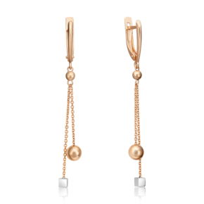 Серьги с английским замком из комбинированного золота 02-4432-00-000-1111-64