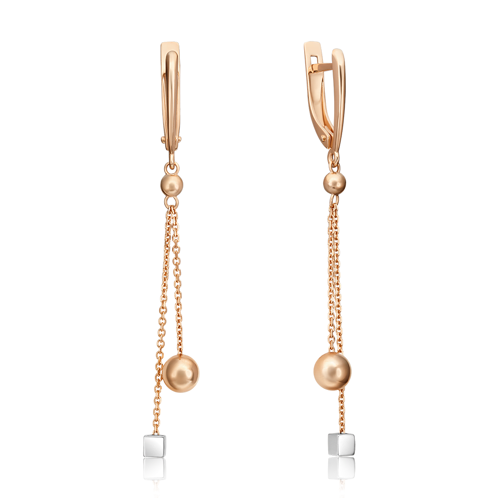 Серьги с английским замком из комбинированного золота 02-4432-00-000-1111-64