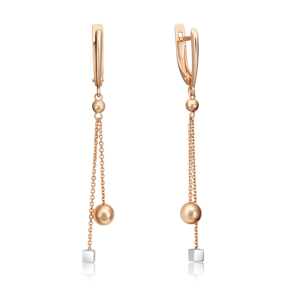 Серьги с английским замком из комбинированного золота 02-4432-00-000-1111-64