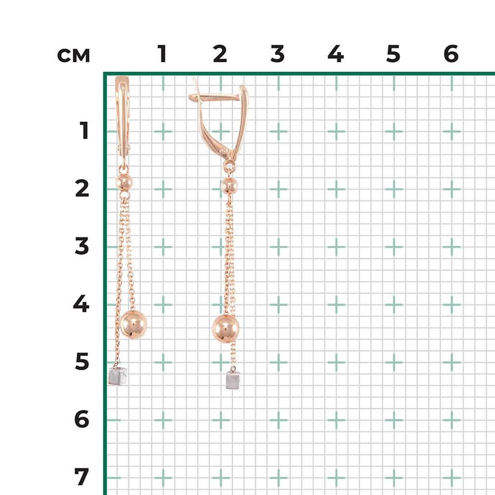 Серьги с английским замком из комбинированного золота 02-4432-00-000-1111-64