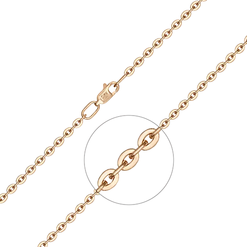 Цепь из красного золота (плетение «Якорное бриллиантовое») 21-1604-080-1110-17