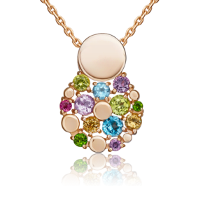 Подвеска из красного золота с миксом камней 03-3571-00-717-1110