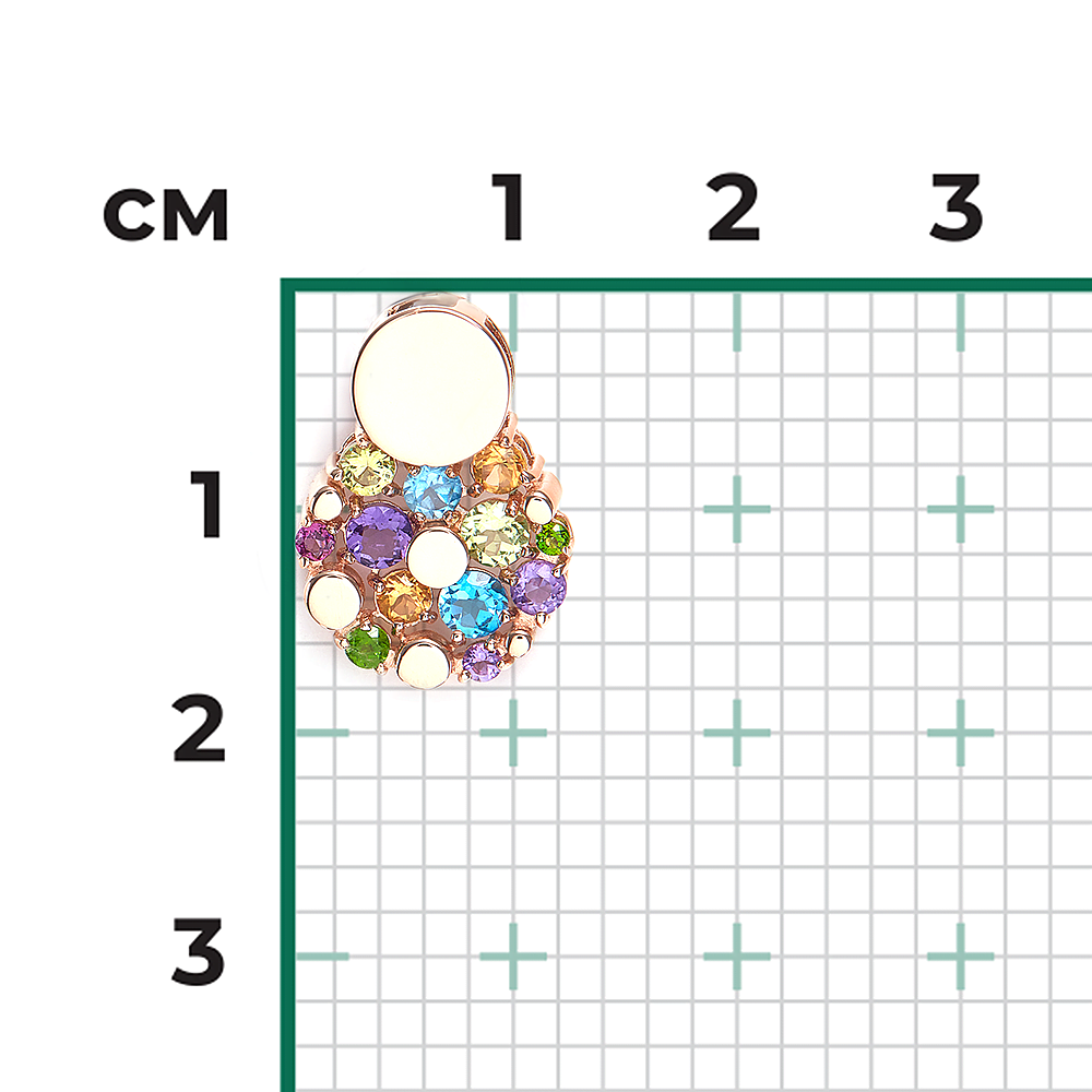Подвеска из красного золота с миксом камней 03-3571-00-717-1110