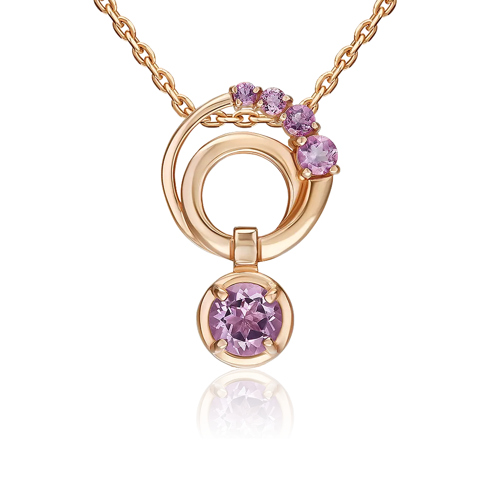 Подвеска из красного золота с аметистами 03-3580-00-203-1110