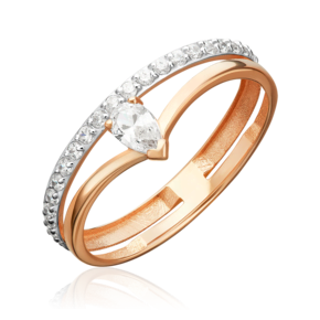 Кольцо из красного золота с фианитами 01-5996-00-401-1110