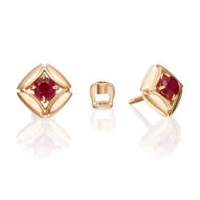 Серьги-пусеты из красного золота с рубином 02-5484-00-104-1110