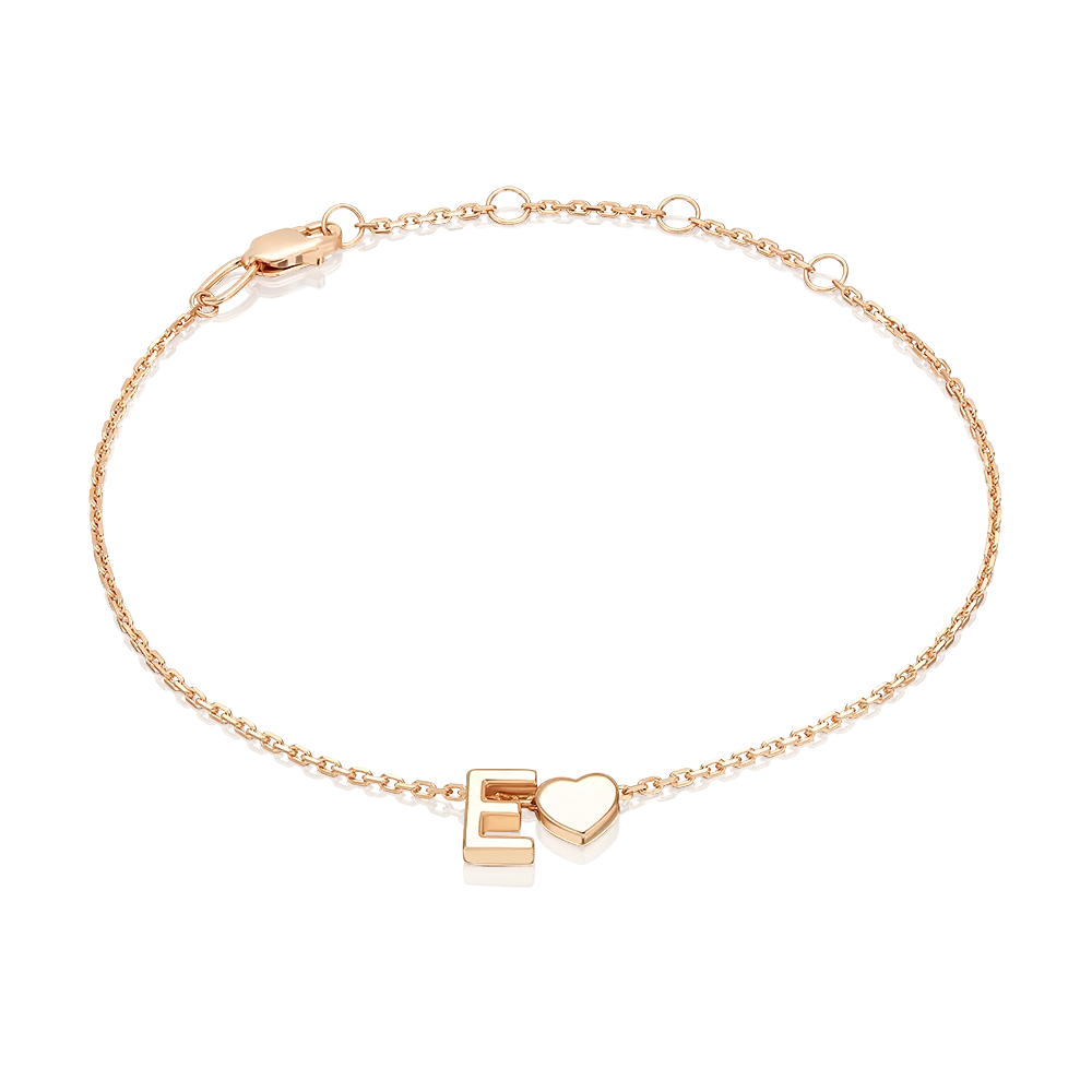 Браслет «Буква Е» из красного золота 05-0858-Е-000-1110