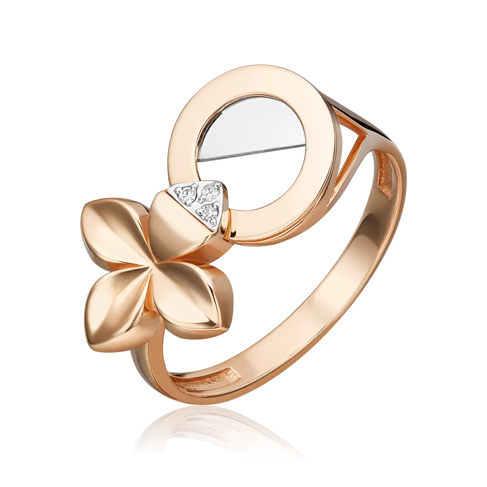 Кольцо из комбинированного золота с бриллиантами 01-5599-00-101-1111