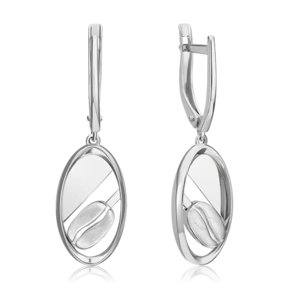 Серьги с английским замком из белого золота 02-4925-00-000-1120