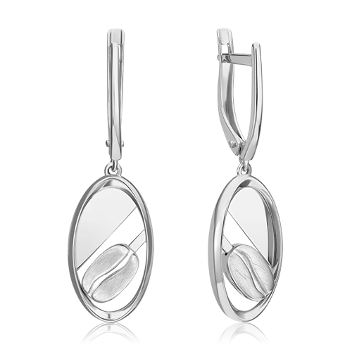 Серьги с английским замком из белого золота 02-4925-00-000-1120