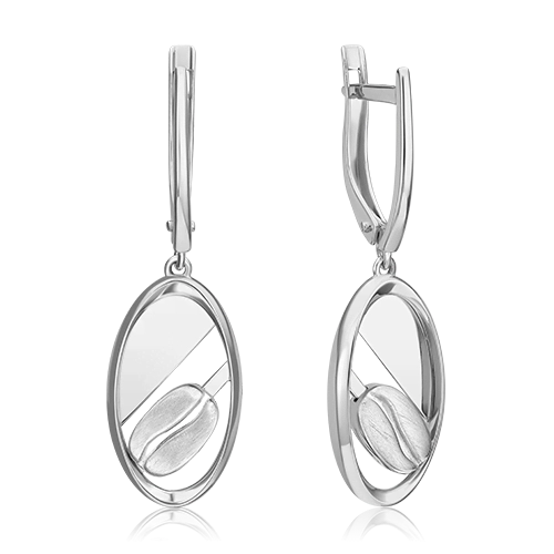 Серьги с английским замком из белого золота 02-4925-00-000-1120