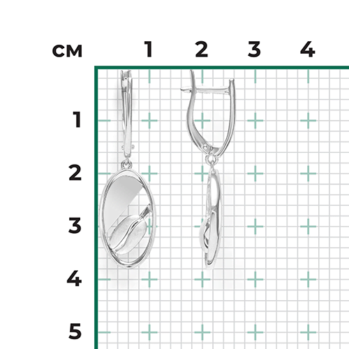 Серьги с английским замком из белого золота 02-4925-00-000-1120
