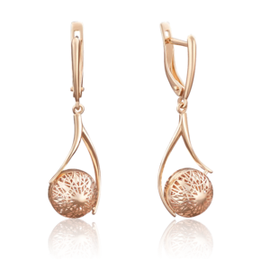 Серьги с английским замком из красного золота 02-3797-00-000-1110-48