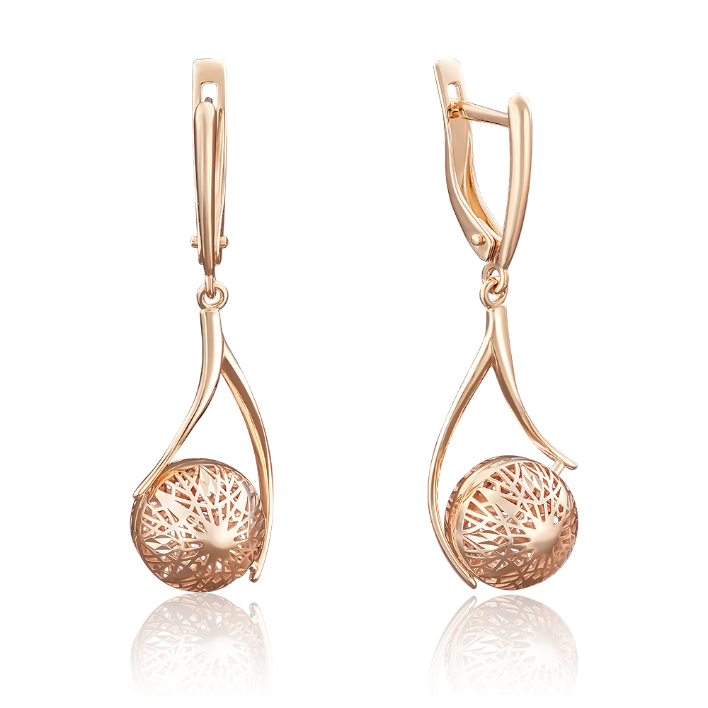 Серьги с английским замком из красного золота 02-3797-00-000-1110-48
