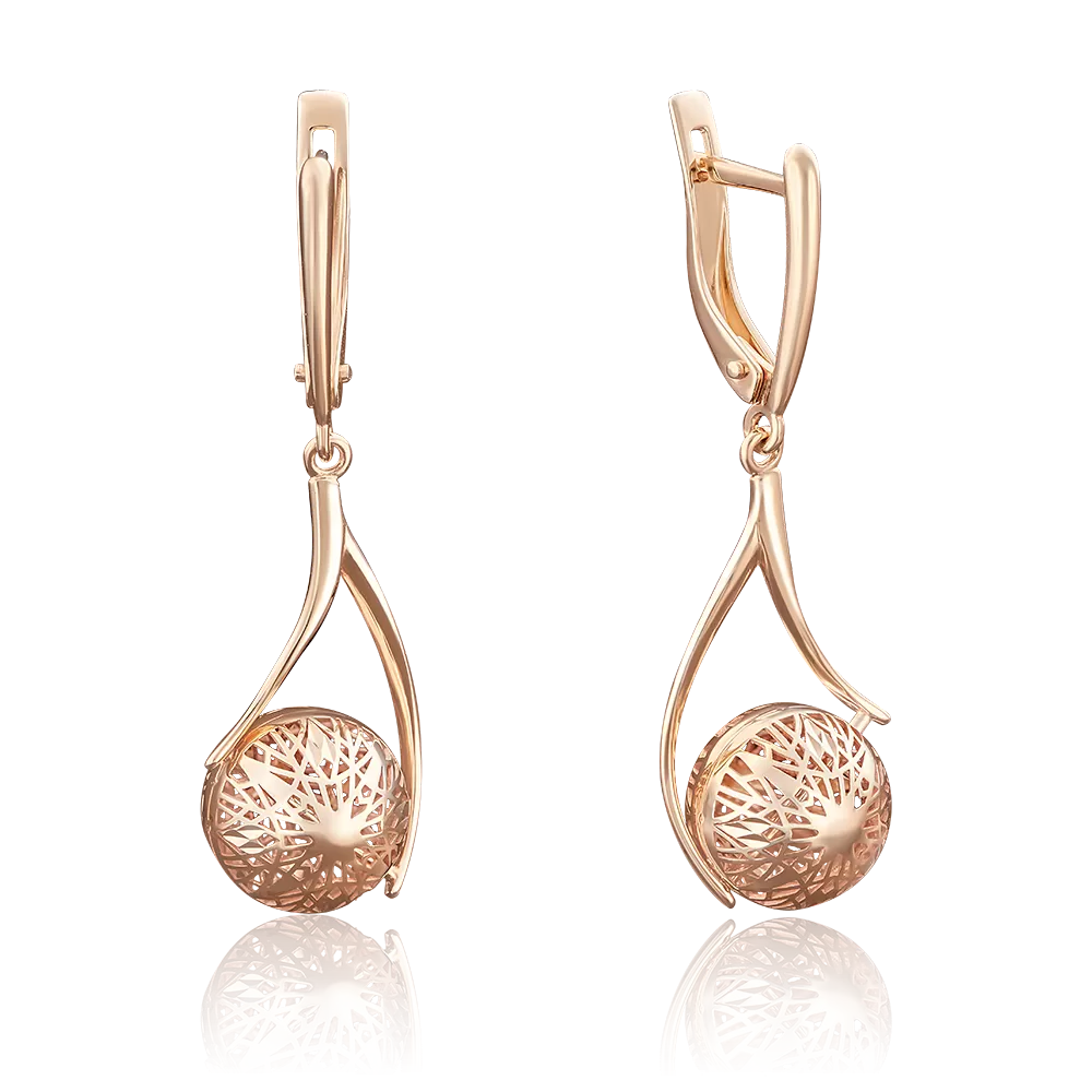 Серьги с английским замком из красного золота 02-3797-00-000-1110-48