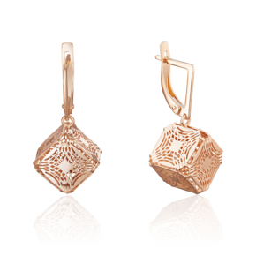 Серьги с английским замком из красного золота 02-3800-00-000-1110-48