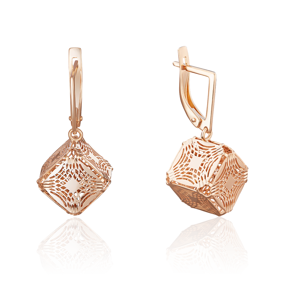 Серьги с английским замком из красного золота 02-3800-00-000-1110-48