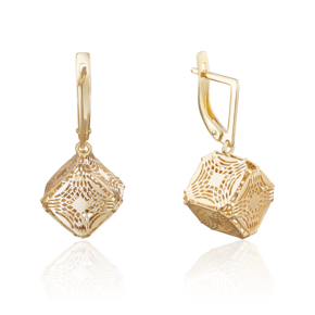 Серьги с английским замком из лимонного золота 02-3800-00-000-1130-48