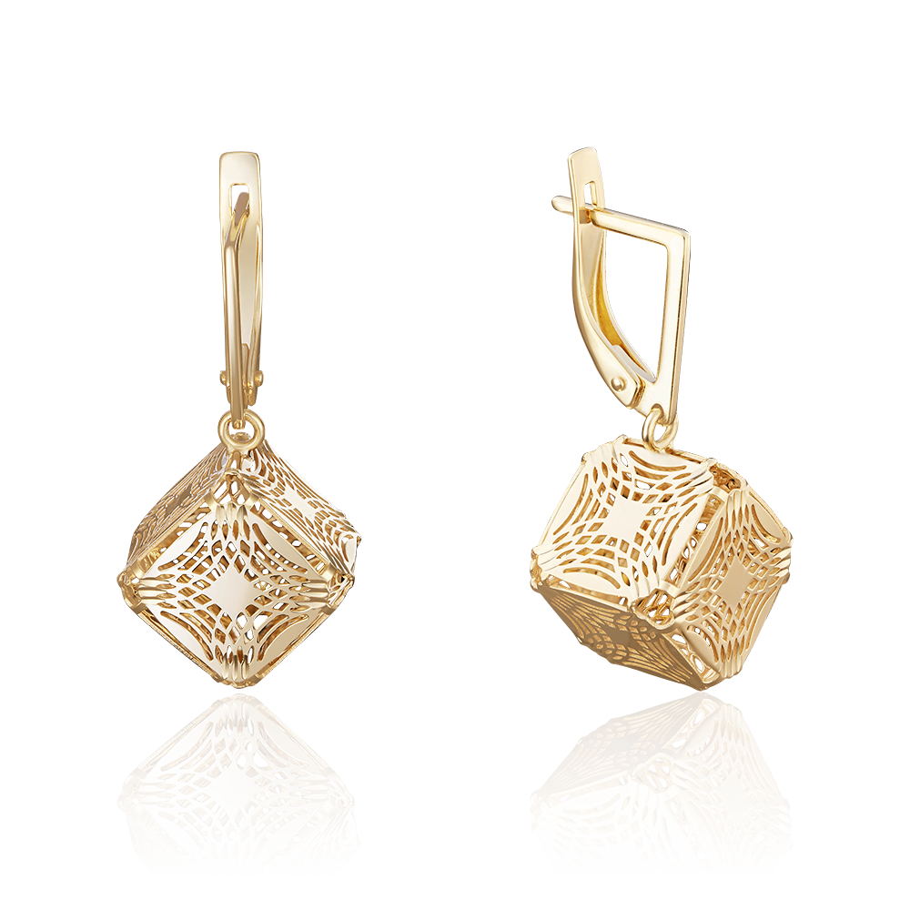 Серьги с английским замком из лимонного золота 02-3800-00-000-1130-48