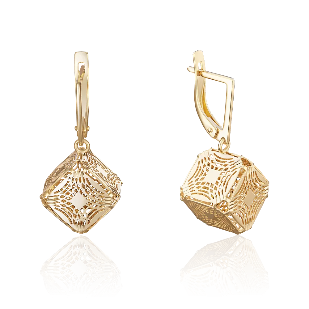 Серьги с английским замком из лимонного золота 02-3800-00-000-1130-48