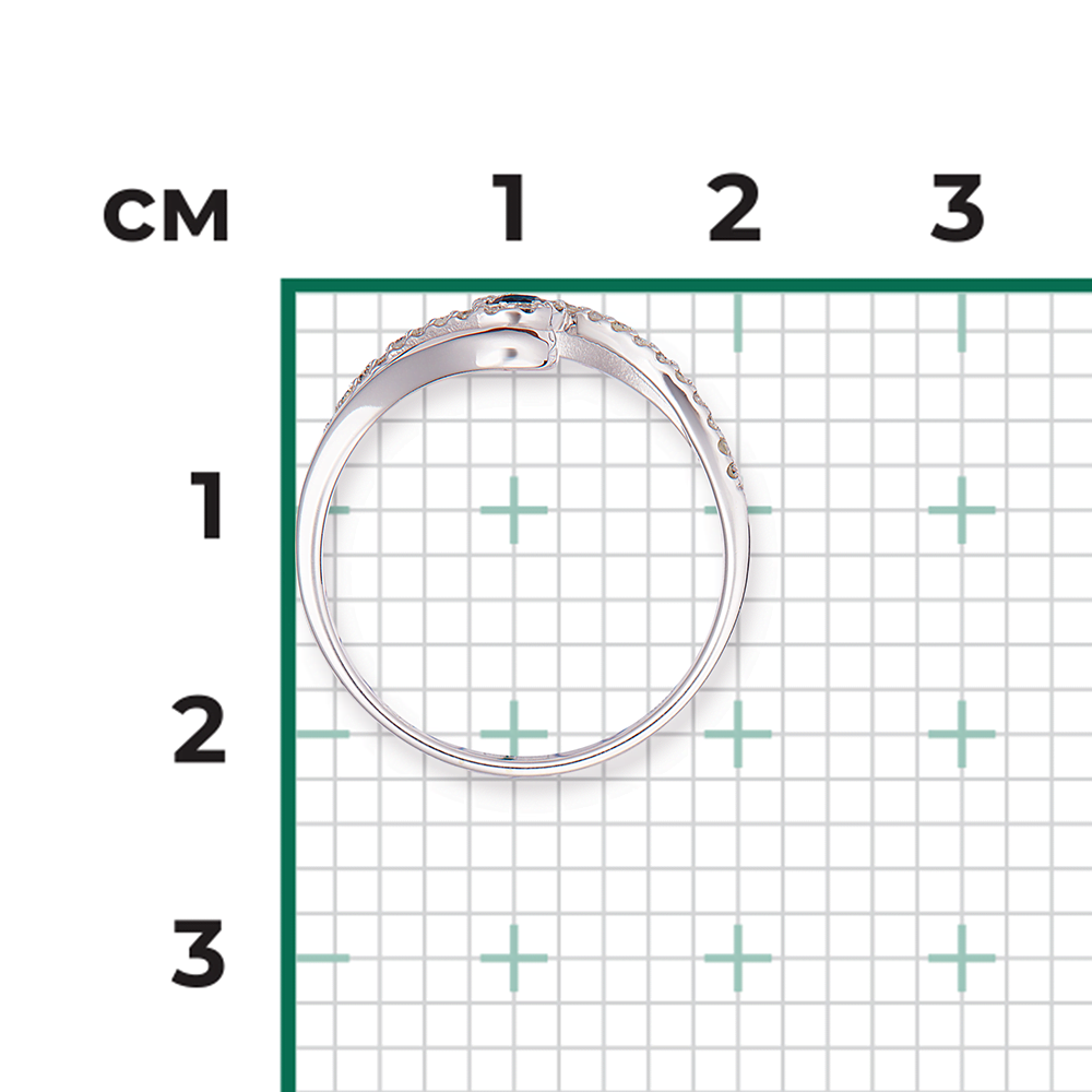Кольцо из белого золота с сапфиром и бриллиантами 01-1505-00-105-1120-30