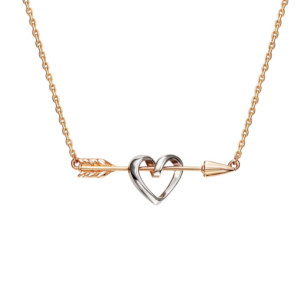 Колье «Пронзённое сердце» из комбинированного золота 07-0264-00-000-1111