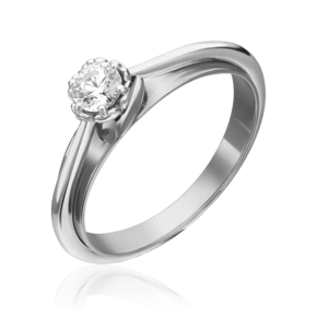 Помолвочное кольцо из белого золота с фианитом 01-5305-00-401-1120